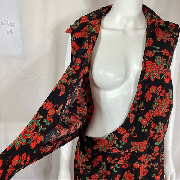 Sag Harbor 90’s Vintage Sleeveless Floral Wrap Front Dress - Picture 3 of 9